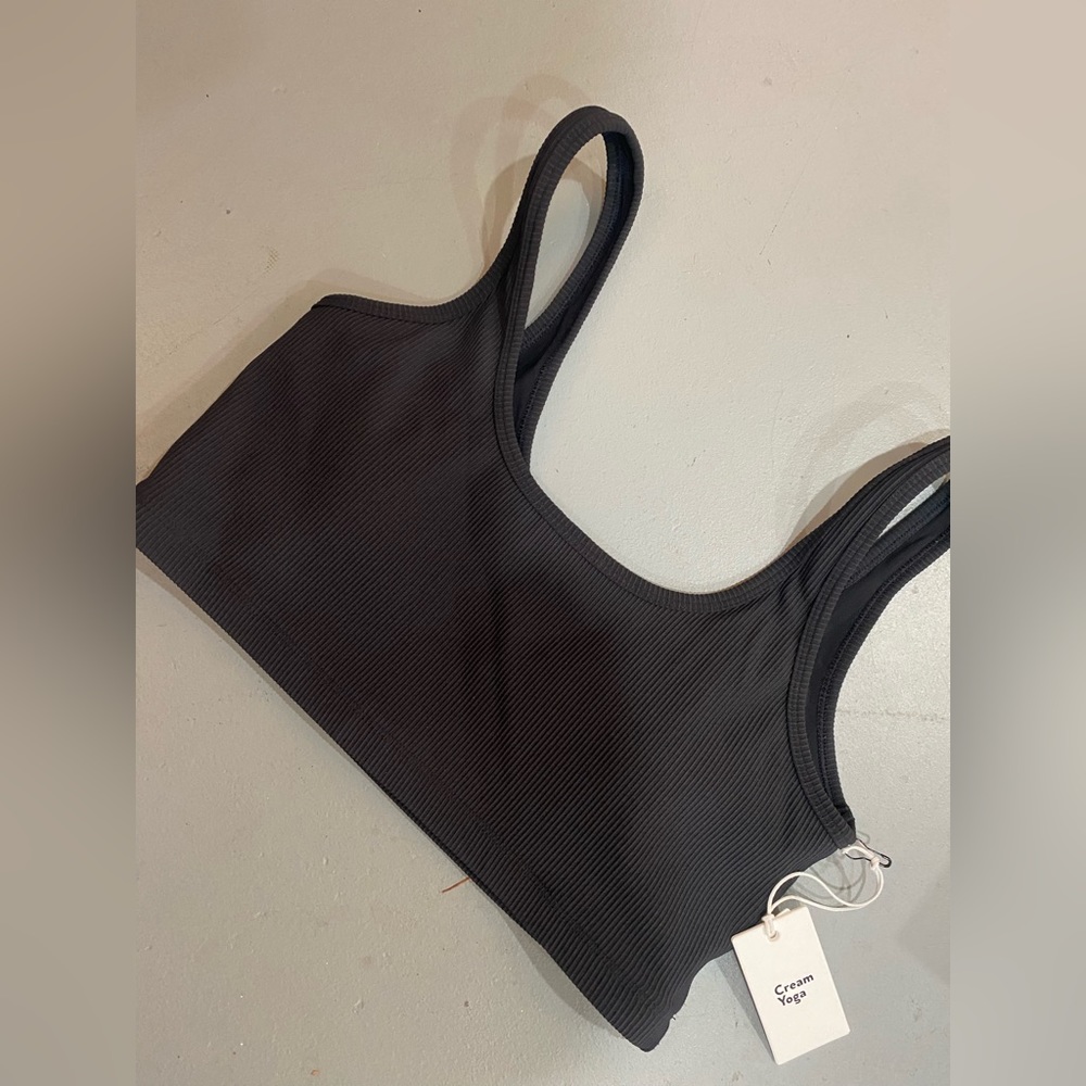 NWT Cream Yoga Top Black